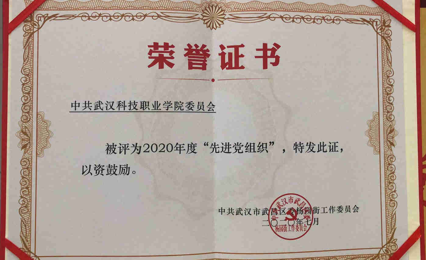 永利官网党委荣获2020年度先进基层党组织